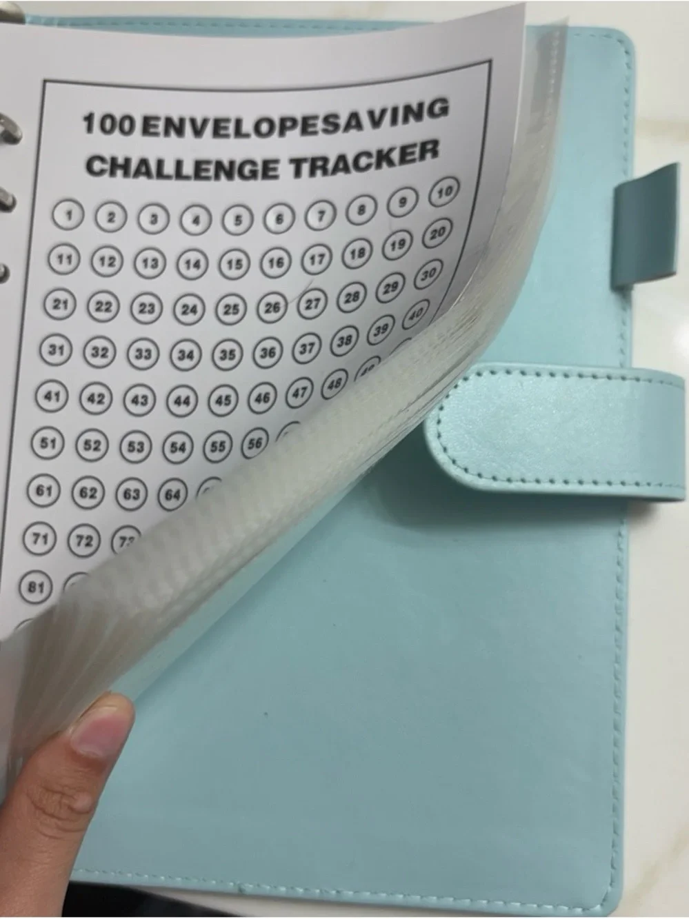 Amazon Light Blue 100 Envelope Savings Challenge Wallet